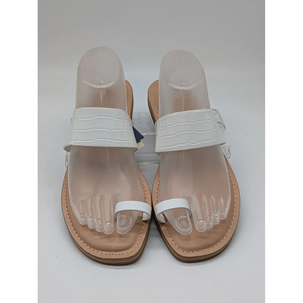 Universal Thread Juno Sandals White Croc Embossed Memory Foam Women's 11 NWT
